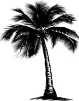 AI generated Silhouette coconut tree black color only vector