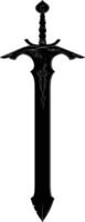 AI generated Silhouette dagger or mini short sword in mmorpg game black color only vector