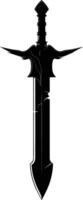 AI generated Silhouette dagger or mini short sword in mmorpg game black color only vector