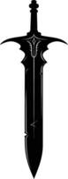 AI generated Silhouette dagger or mini short sword in mmorpg game black color only vector