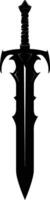 AI generated Silhouette dagger or mini short sword in mmorpg game black color only vector