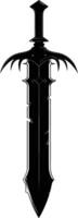 AI generated Silhouette dagger or mini short sword in mmorpg game black color only vector