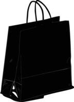 AI generated Silhouette goodie bag black color only vector