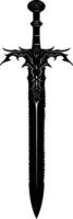 AI generated Silhouette dagger or mini short sword in mmorpg game black color only vector