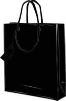 AI generated Silhouette goodie bag black color only vector