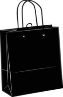 AI generated Silhouette goodie bag black color only vector