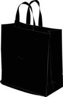 AI generated Silhouette goodie bag black color only vector