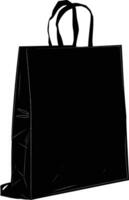 AI generated Silhouette goodie bag black color only vector