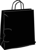 AI generated Silhouette goodie bag black color only vector