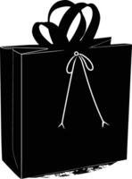 AI generated Silhouette goodie bag black color only vector