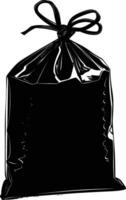 AI generated Silhouette goodie bag black color only vector