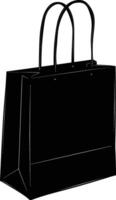 AI generated Silhouette goodie bag black color only vector