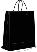 AI generated Silhouette goodie bag black color only vector