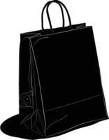 AI generated Silhouette goodie bag black color only vector