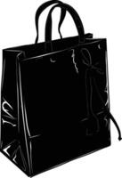 AI generated Silhouette goodie bag black color only vector