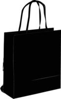 AI generated Silhouette goodie bag paper black color only vector