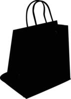 AI generated Silhouette goodie bag paper black color only vector