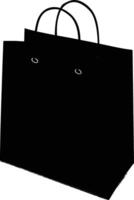 AI generated Silhouette goodie bag paper black color only vector