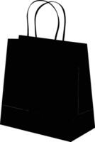 AI generated Silhouette goodie bag paper black color only vector