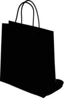 AI generated Silhouette goodie bag paper black color only vector