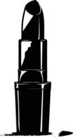 AI generated Silhouette lipstick black color only vector