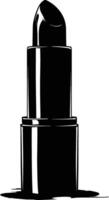 AI generated Silhouette lipstick black color only vector