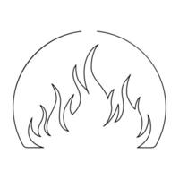 Continuous one line drawing of bonfire single line art vector illustration and Editable stroke.