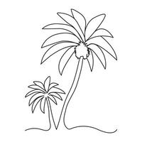 Continuous single line art of tree plant growth process illustration outline vector art.