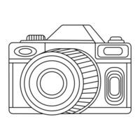 Continuous single line Hand drawing outline line of digital camera vector art illustration minimalist design