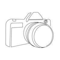 Continuous single line Hand drawing outline line of digital camera vector art illustration minimalist design