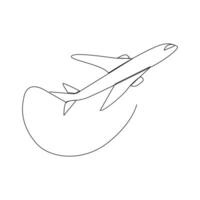 Airplane Continuous Single Line art Vectors and Illustrations design.