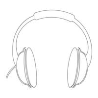 Headphone oneline continuous outline vector art drawing and simple one line minimalist illustration design.