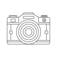 Continuous single line Hand drawing outline line of digital camera vector art illustration minimalist design