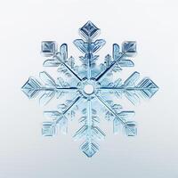 AI generated Beautiful Detailed Snowflake on White Background. Winter, Snow, Frozen photo