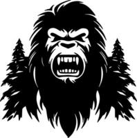 Bigfoot - Black and White Isolated Icon - Vector illustration