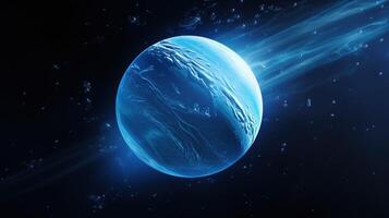 AI generated Neptune Planet in Space. Celestial, Cosmic, Solar System, Astronomy, Universe, Galactic, Planetary photo