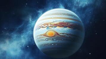 AI generated Jupiter Planet in Space. Celestial, Cosmic, Solar System, Astronomy, Universe, Galactic, Planetary photo