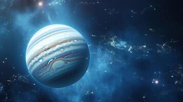 AI generated Jupiter Planet in Space. Celestial, Cosmic, Solar System, Astronomy, Universe, Galactic, Planetary photo