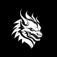 Dragon - Black and White Isolated Icon - Vector illustration