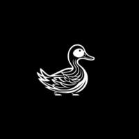 Pato - negro y blanco aislado icono - vector ilustración