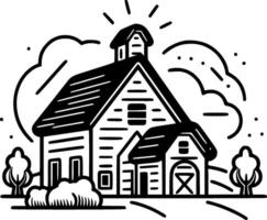 Farmhouse, Minimalist and Simple Silhouette - Vector illustration