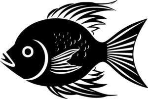 Fish - Black and White Isolated Icon - Vector illustration