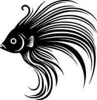 pescado - negro y blanco aislado icono - vector ilustración