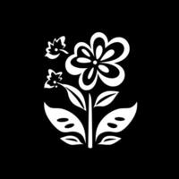 Flower, Black and White Vector illustration