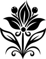 Flower - Black and White Isolated Icon - Vector illustration