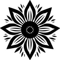 Flower - Black and White Isolated Icon - Vector illustration