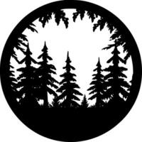 Forest - Black and White Isolated Icon - Vector illustration