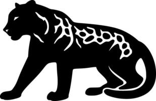 leopardo, negro y blanco vector ilustración