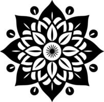 Mandala, Black and White Vector illustration