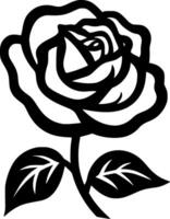 Rosa - negro y blanco aislado icono - vector ilustración